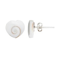 Cavill Ohrringe Damen Herz Cabochon 925 Silber Weiß 10Mm Echtschmuck