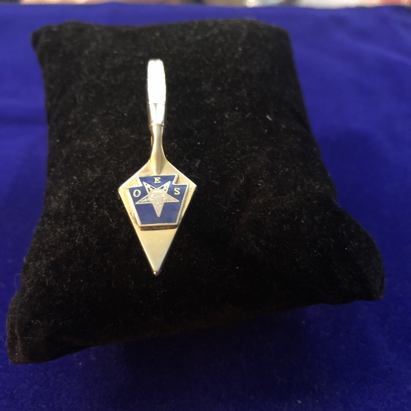 ORDER EASTERN STAR (OES) Mason Trowel Enamel Gold Tone Pin