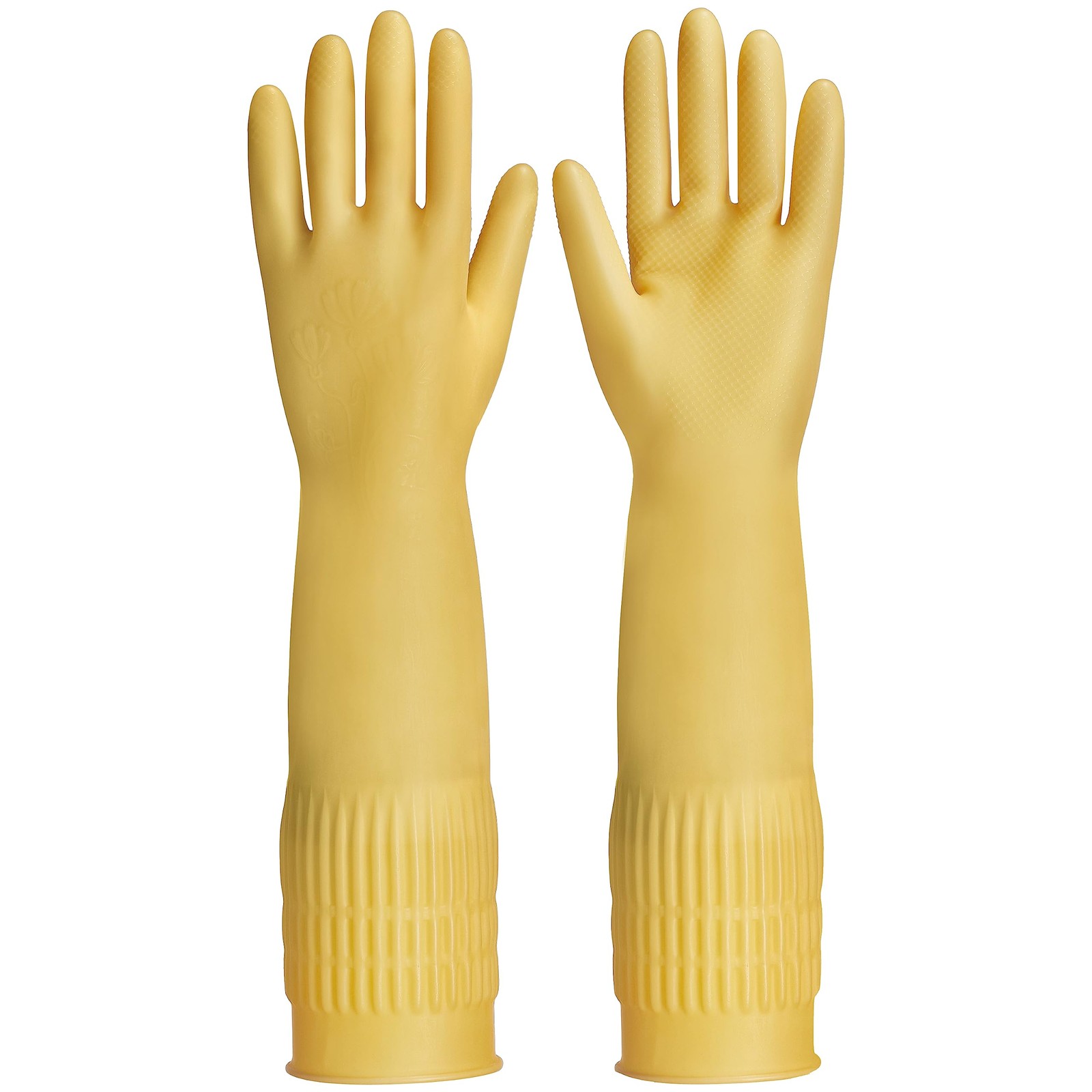 Rubber dishwashing gloves 3-pair set reusable kitchen cleaning gloves