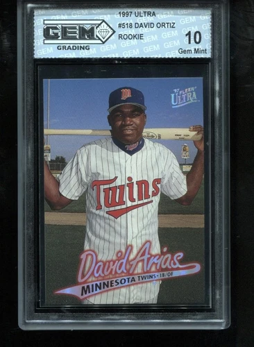 David Ortiz Rookie 1997 Fleer Ultra #518 RC Card MVP Minnesota Twins GEM MINT 10