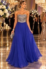 Sherri Hill Purple Beaded Strapless Ball Gown 2