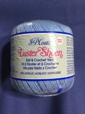 NEW J & P COATS LUSTER SHEEN KNIT & CROCHET 100% ACRYLIC YARN #425 BLUETTE