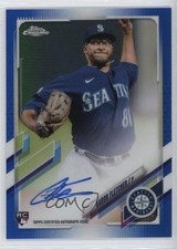 2021 Topps Chrome Rookie Blue Refractor 142/150 Aaron Fletcher #RA-AF Auto 1k1g