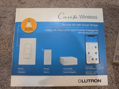 Lutron Caseta P-BDG-PKG1W Smart Dimmer Starter Kit Smart Bridge Pico Remote New