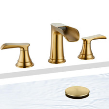 Brushed Gold Waterfall Bathroom Faucet Sanliv Widespread Bathroom Sink Faucet 3