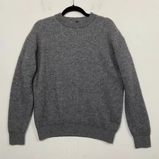 Muji Women's Gray Wool Yak Pullover Crewneck Prep Sweater Size Medium