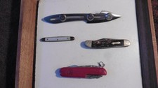 4 Vtg Pocket Throwing Folding Knives Mother Of Pearl BULL EYE Diamond Superior
