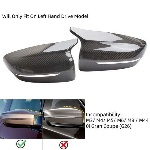 Carbon Fiber Side Mirror Caps for BMW G-Series Sedan and Coupe Add-On Style