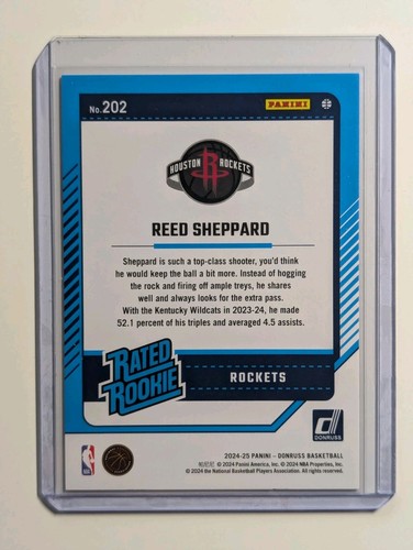 Reed Sheppard 2024-25 Panini Donruss Basketball Rated Rookie Holo Laser ...