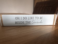 Image of Seaside Sign Beach Summer Vibes Wooden Sign Nautical Home Decor