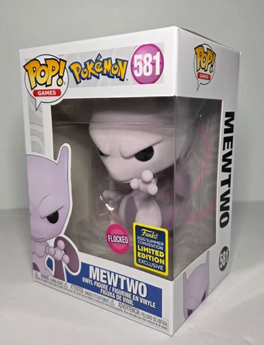 Pokémon Mewtwo Flocked #581 Summer Convention 2020 Shared Exclusive Funko Pop