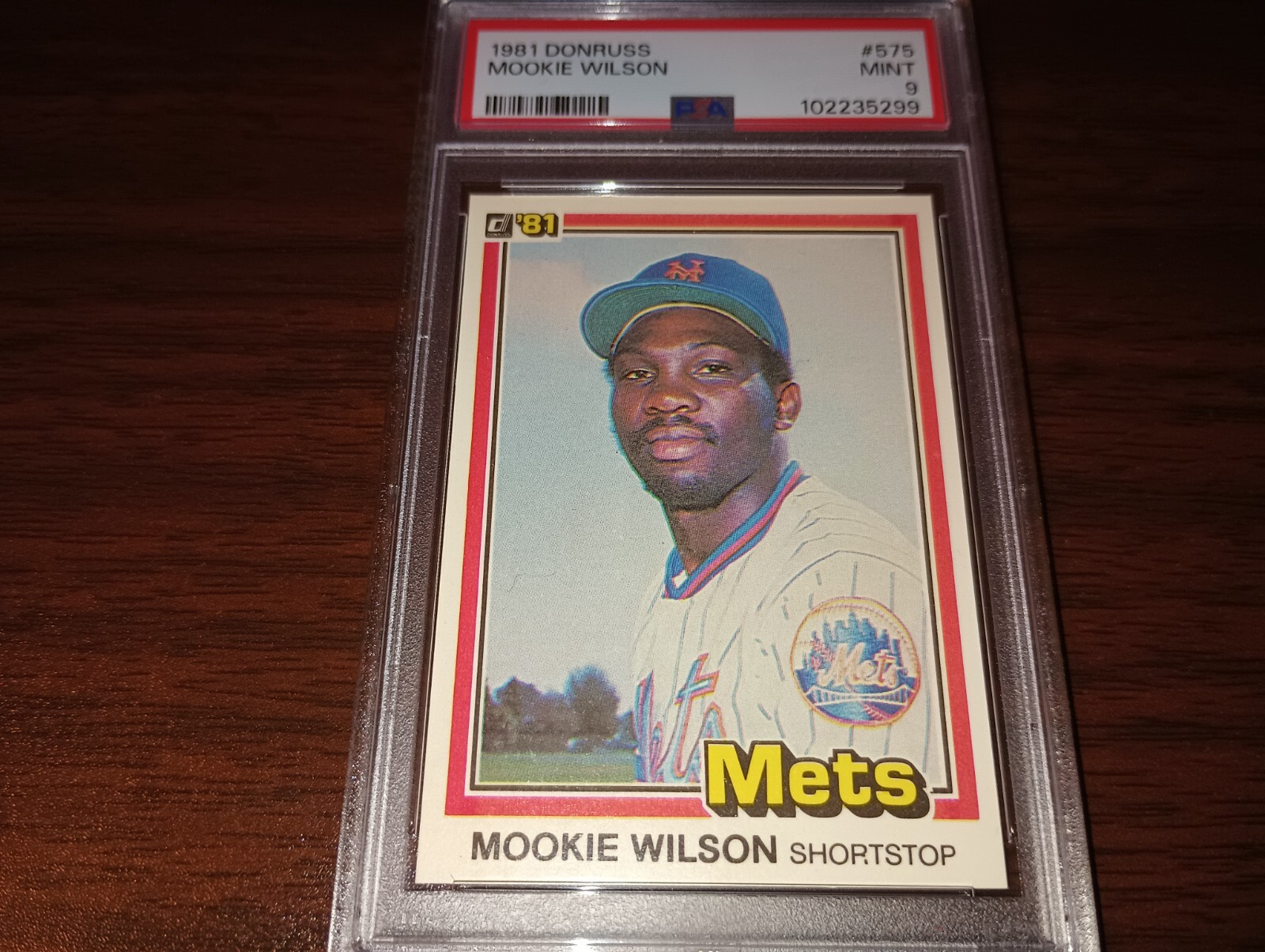 1981 Donruss Baseball #575 Mookie Wilson Rookie PSA 9 Mint New York Mets RC