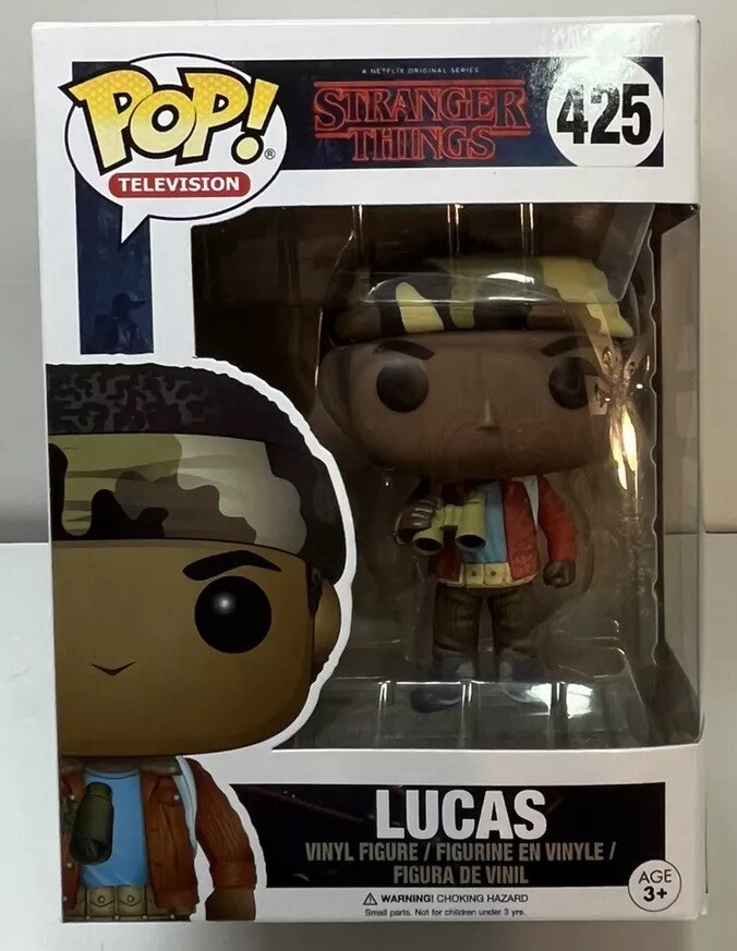 Funko Pop! Lucas Sinclair Figure #425 Stranger Things Netflix With Protector