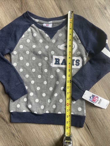 NFL Team Apparel Los Angeles Rams Girls Size 6 Polka Dots Pullover Sweater- NWT - Picture 6 of 9