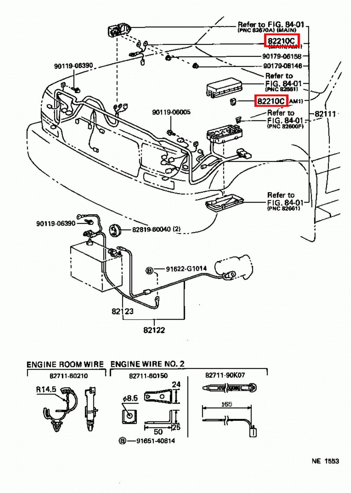 Genuine Toyota LandCruiser FJ80 3F E 4.0 Petrol Fusible Link Wire Set
