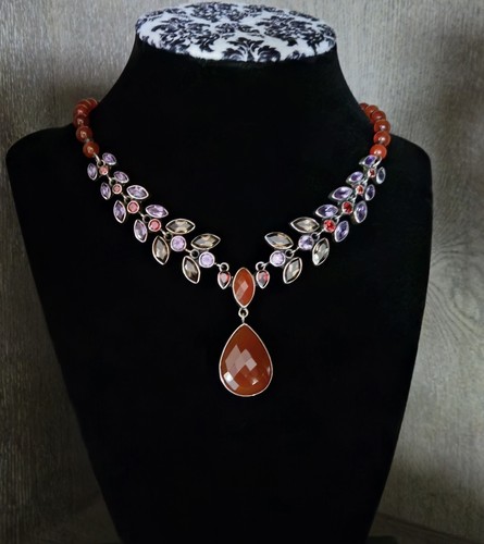 NICKY BUTLER RAJ LIMITED EDITION 925 Sterling Silver Designer Necklace Carnelian - Picture 4 of 23