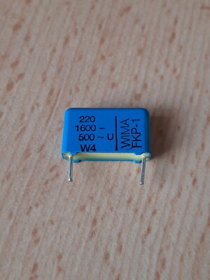 WIMA FKP-1  220pF 1600VDC 500VAC ±5% RM15 *2 Stück* *NOS*