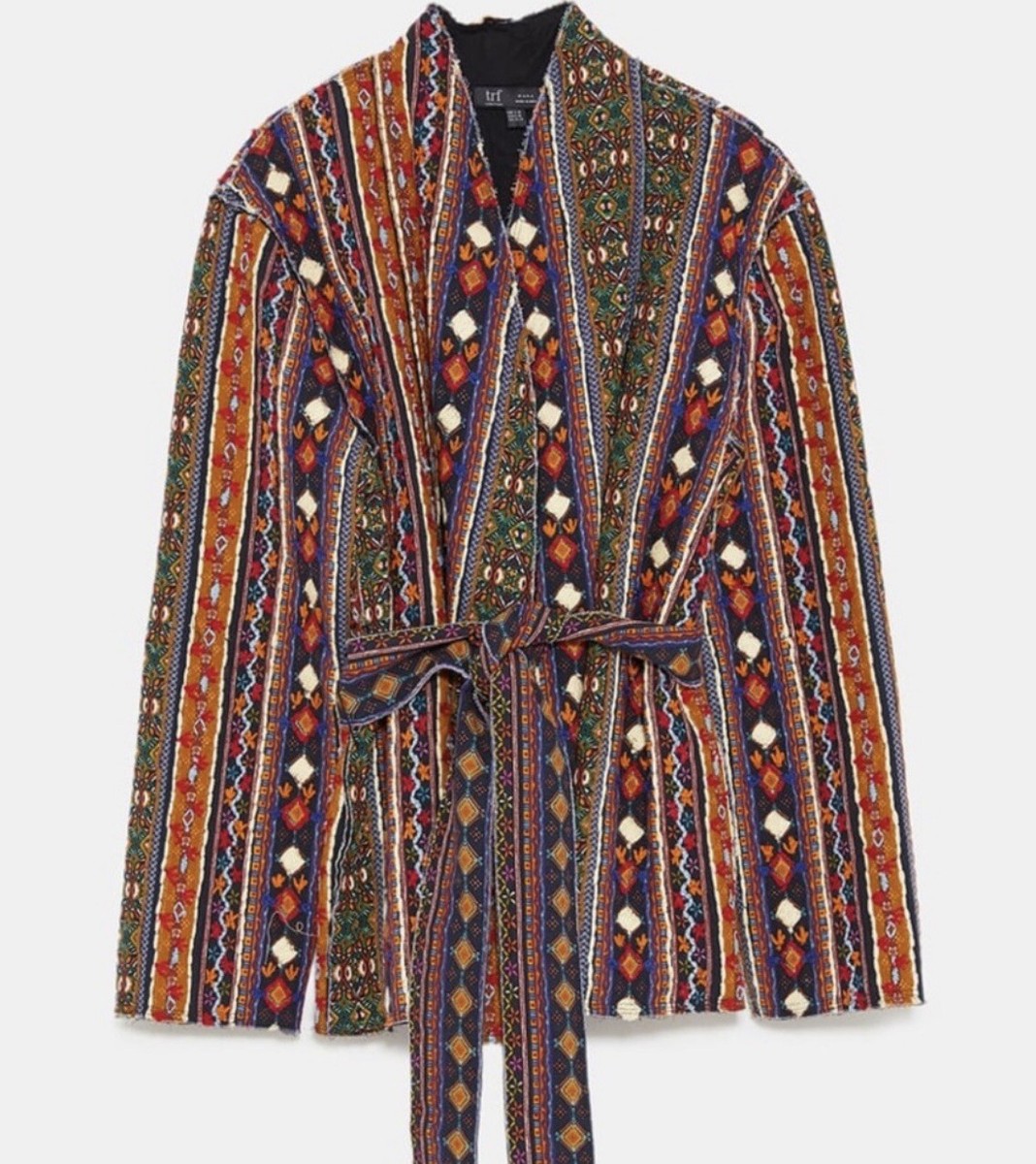 Patchwork Kimono Kimono Verde Agua Zara Screen Patch Print Cotton