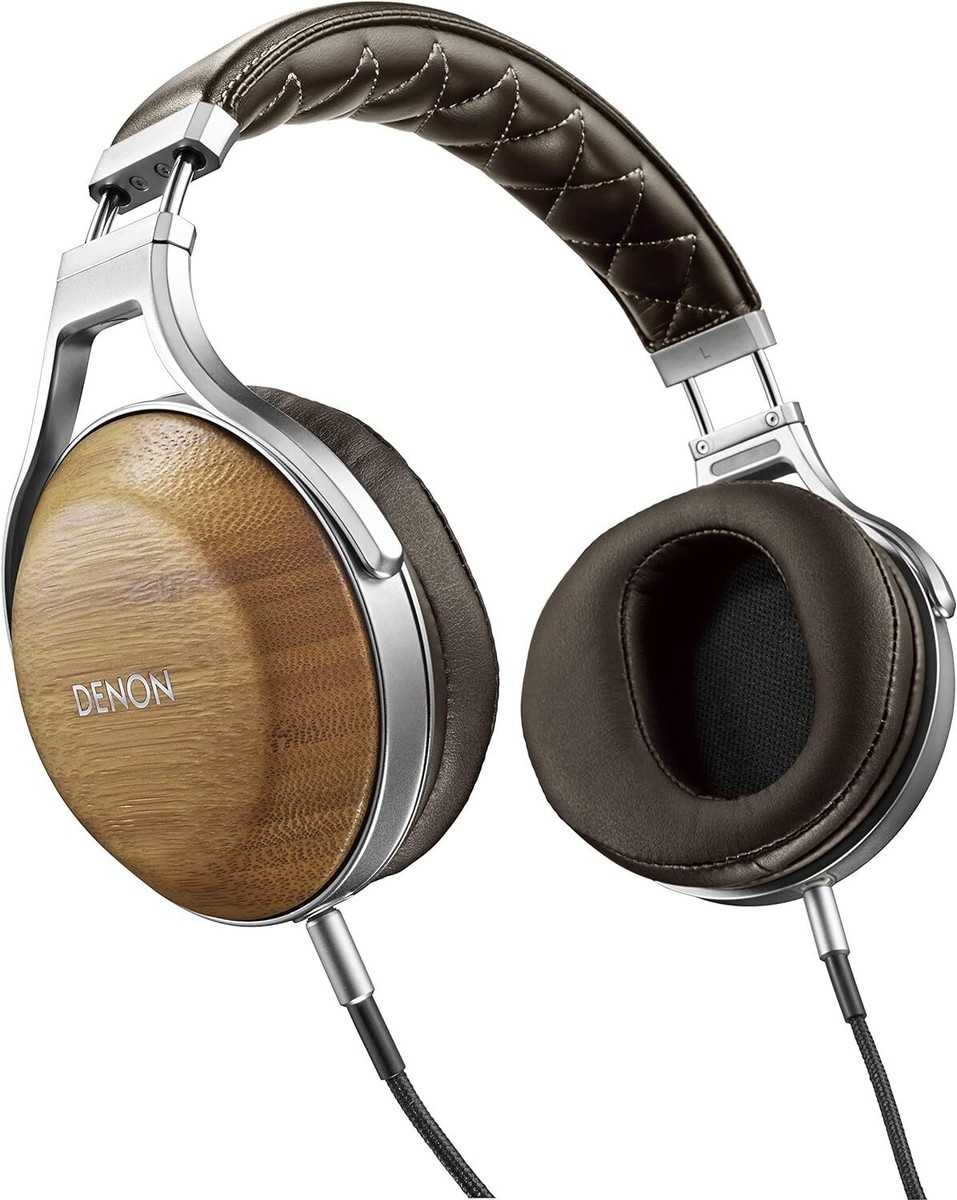 Denon AH-D9200 Bamboo Over the Ear Headphones - Black/Brown