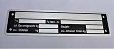 Blanko Typenschild Anhänger KFZ neutral für 1 Achse 148x38x0,5mm - Var. 5