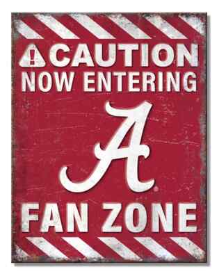 Alabama Crimson Tide Fan Zone Tin Sign wall decor 12.5'' x 16'' Made in USA