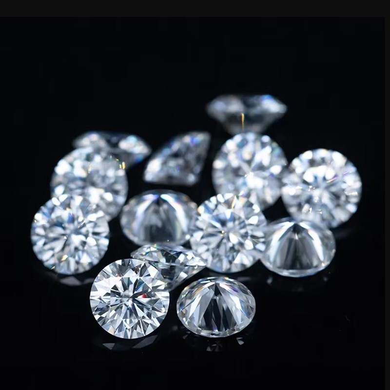 3pcs 2ct White Round Cut Loose Moissanite Stone D Color VVS1 GRA ...