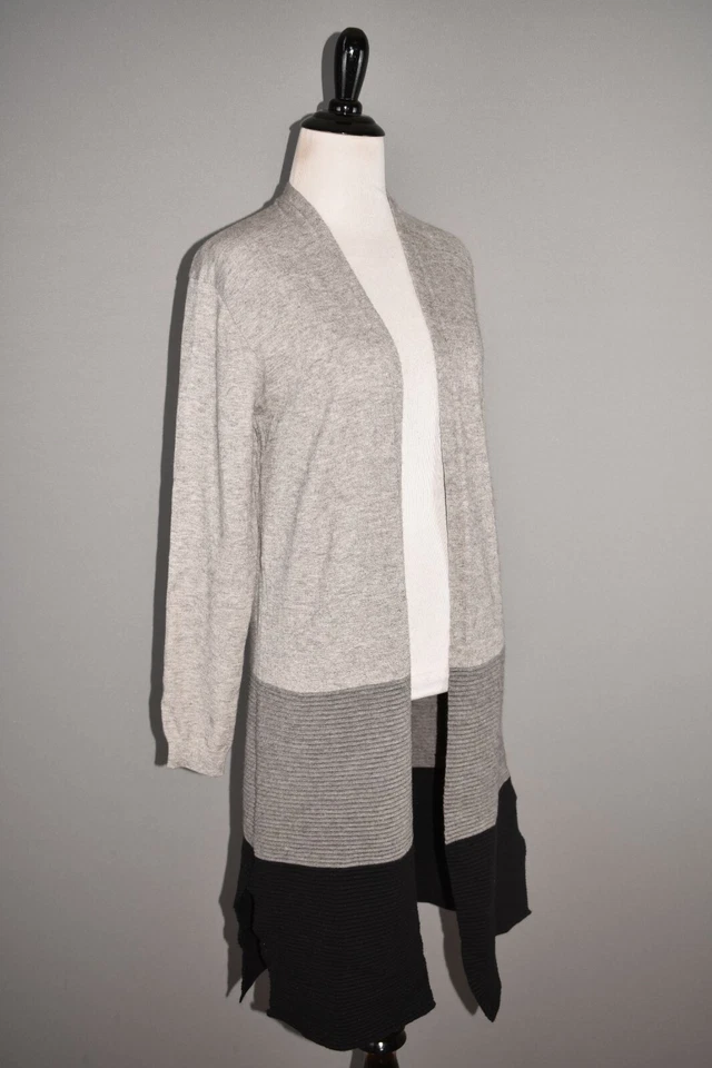 Cárdigan abierto tejido a rayas en bloques de colores texturizados JOSEPH A NEW $88 combo XS Foto 4 de 4