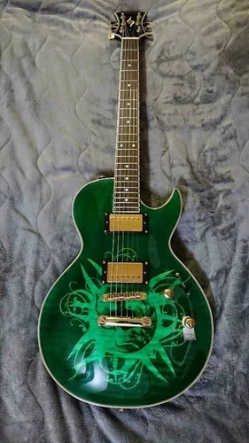 Electric Guitar SPEAR Hanuman Queen Emerald Green Burst