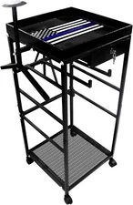 FEBTECH Police Gear Stand with Drawer 18 x18 x45 Police Gear Rack & 3 Hooks