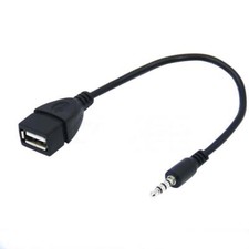 1 3.5mm Male Car Audio AUX Jack to USB Type A Female Adapter Converter H2F4