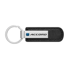 Honda Blue Logo Accord Black Leather Strap Key Chain