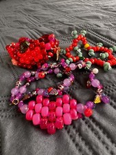 Lot of Kids / Pre-teens Handmade Fun Jewelry Colorful Mix Bracelets Necklace