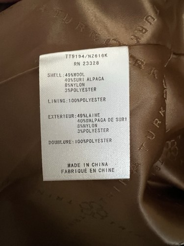 Trina Turk Women Alpaca Wool Pea Coat In Brown Size 2 - Picture 4 of 5