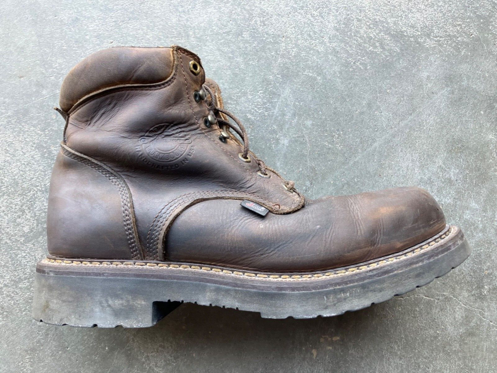 Max Steel Justin Jmax Boots Justin J-Max Leather Steel Toe Brown