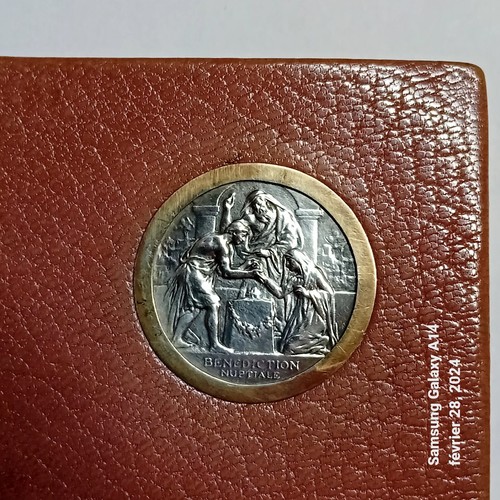 Livre D Heures Religions Maroquin Avec Medaille Argent Et Aquarelle - Imagen 10 de 12