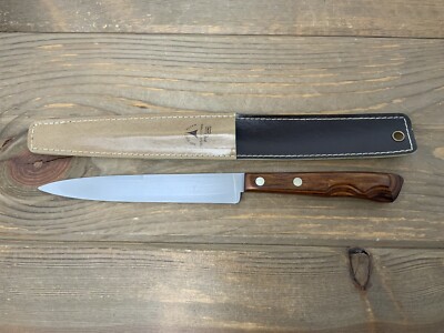 Vtg Ekco Professional Boning Fillet Knife 6  w Sheath Flint SS Razor Edge USA
