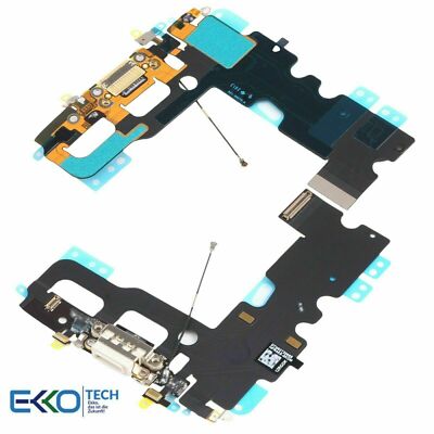   Original Ladebuchse für iPhone 7 Lightning Dock Connector Mikrofon Flex Weiß  