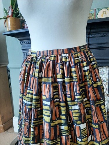 Vintage 1950s Skirt Original Cotton Pin Up Rockabilly Retro uk 4 6 - Picture 8 of 8