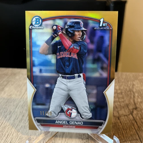 2023 Bowman Chrome Angel Genao 1st Gold Refractor #’d /50 BP-140 Guardians