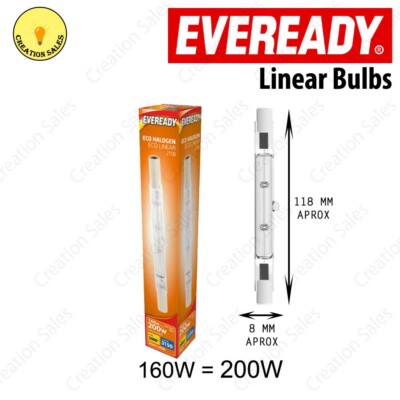 EVEREADY Eco Halogen Linear 220-240v 118mm Boxed 160w for sale  