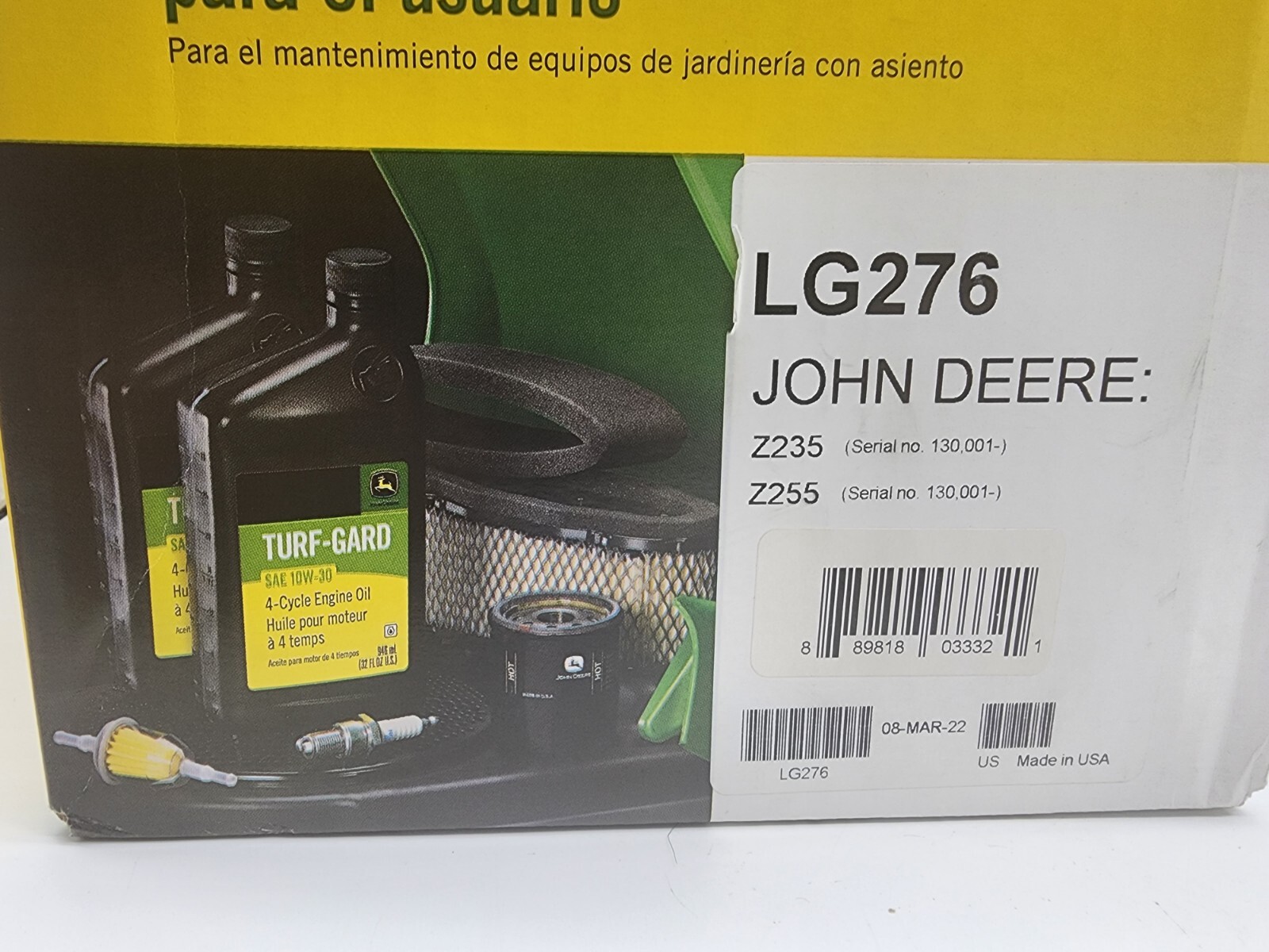 John Deere Maintenance Kit LG276 Brand New Sealed Box Riding Mower LG