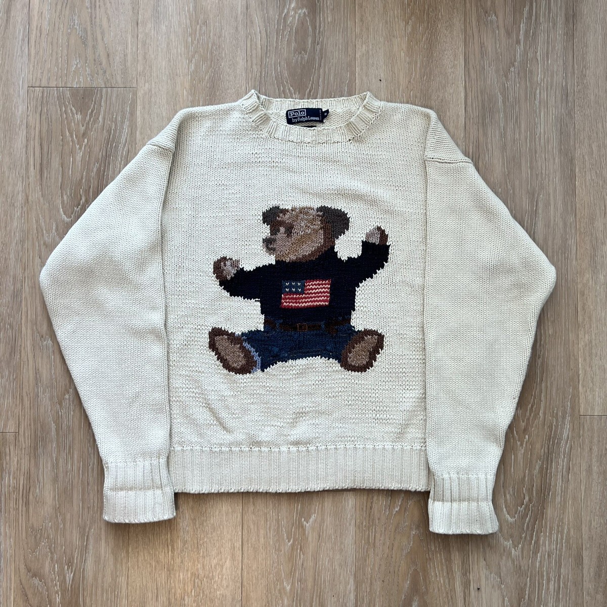 Polo Ralph Lauren Sitting Bear Hand Knit Cream Kanye Stadium Polo Ralph Lauren Sitting Bear Hand Knit Cream Kanye Stadium