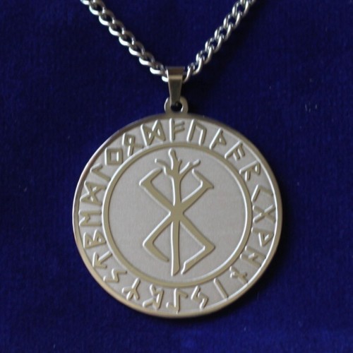Collana catena ciondolo runa berserker vichinga con sacchetto regalo, norvegese odin thor - Foto 2 di 3