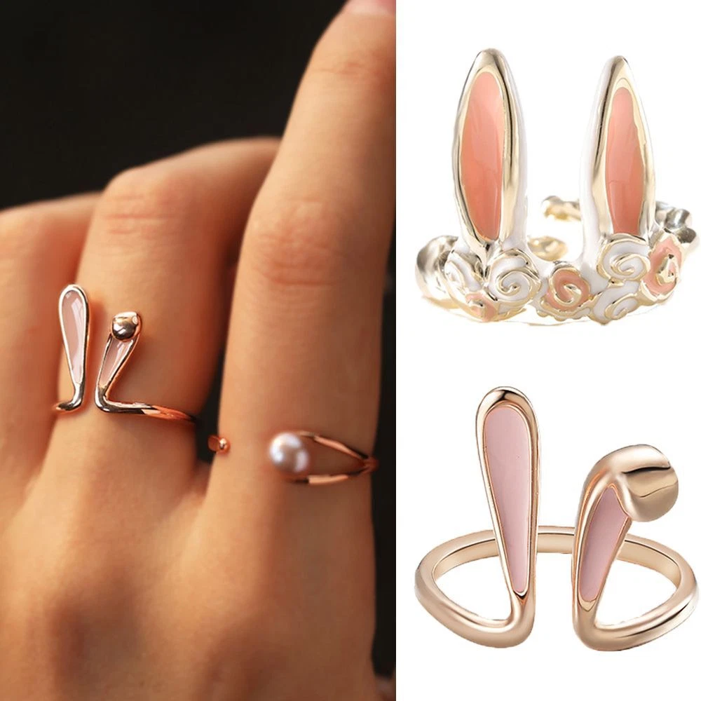 Anello degli animali Coniglietto Anelli aperti di coniglio Coda