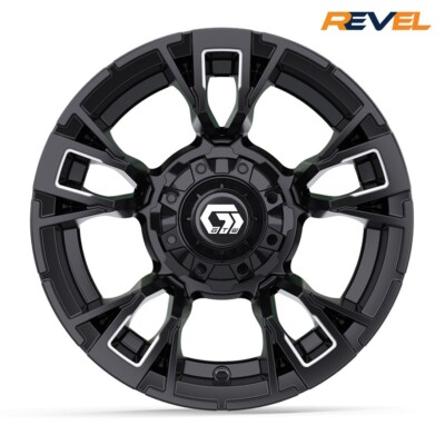 GTW Vandal 12'' Matte Black Golf Cart Wheels, 12x7, ET -.25, Set of 4 Rims