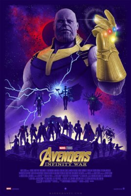 Avengers Infinity War: Thanos Signed Poster Art Screen Print