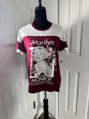Marilyn Monroe "Imperfection is beauty" XL Women's Shirt Short Sleeve Red White
