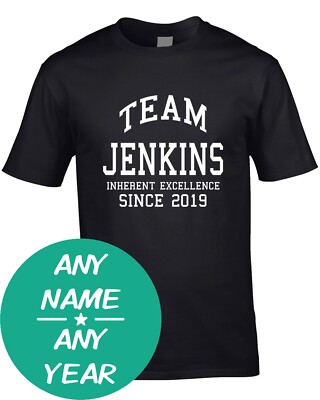 Team Surname Mens T-Shirt Clan All Any Gift Name Family Birthday Custom Year Age