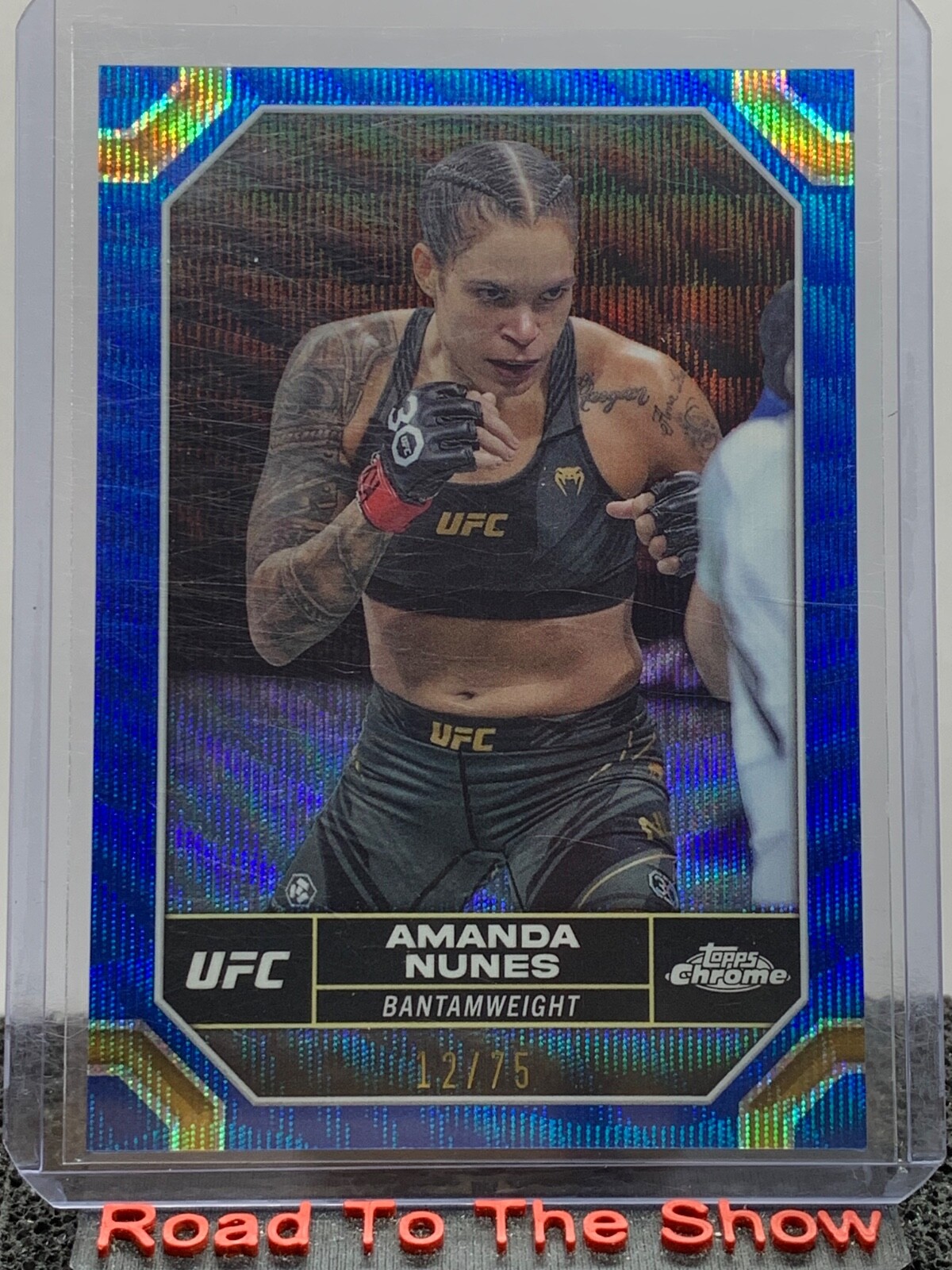 2024 Topps Chrome UFC AMANDA NUNES Blue Wave /75 GOAT