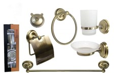 Bagno 6 Accessori Ottone Porta